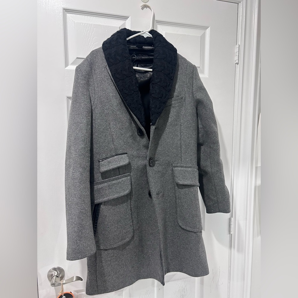 Mackage Gray Trench Coat with Black Collar